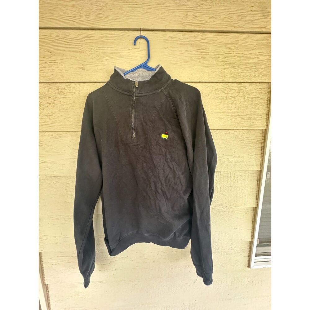 Bobby Jones Golf Masters Tournament Logo Black Quarter Zip Pullover Sweater XL